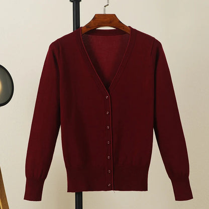 Black Cropped Cardigan Female Clothing Jersey Blouses Women's Coat Spring 2025 Long Sleeve Top Korean Fashion Knitted Sweater