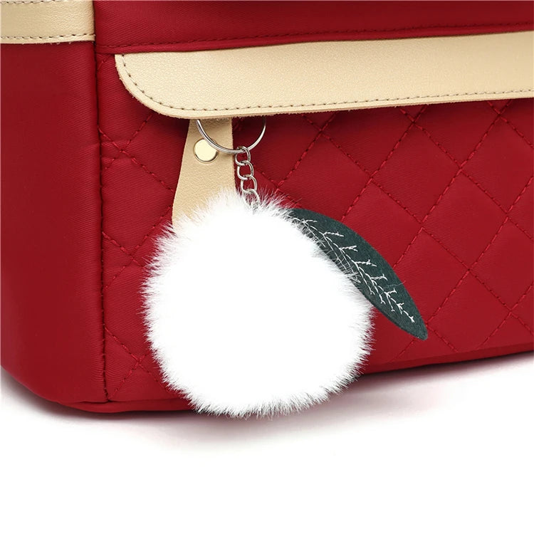 Fashionable women's backpack, adjustable shoulder straps, multiple back styles, zipper closure, polyester lining, suitable for v