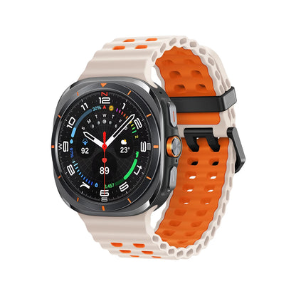 Marine Band For Samsung Galaxy Watch ultra Strap 47mm Accessories Two color Sport silicone Bracelet Galaxy Watch 7 ultra Straps