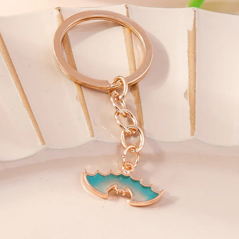 Aihua Gold Color Fashion Halloween Keychain Enamel Creepy Ghost Spider Mummy Pumpkin Keychains Keyring for Women Halloween Night