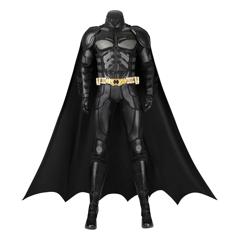 Superhero Bruce Wayne  High Quality Movie Dark Knight Bat Cosplay  Battle Costume Outfit Man Vest Cloak Mask Halloween Carnivl