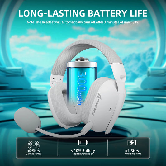 Attack Shark L80Pro Gaming Headphones 2.4G Bluetooth Connection Mode,Dual-microphone Design,Ultra-light Body,Soft Ear Cups