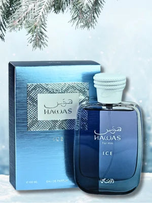 RASASI Hawas Ice for Men Eau de Parfum, 100ml(3.4 Oz), Premium Arabian Fragrance