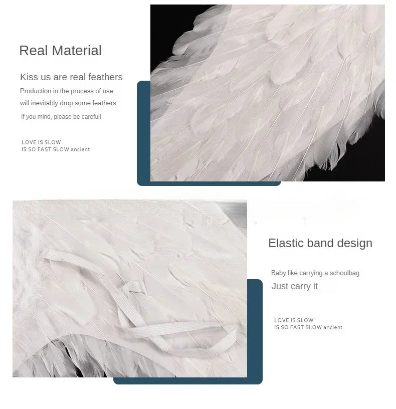 White Angel Feather Wings Festival PartyDecoration Props Scene Decoration Children Adult VictoriasSecret Fashion ShowPerformance
