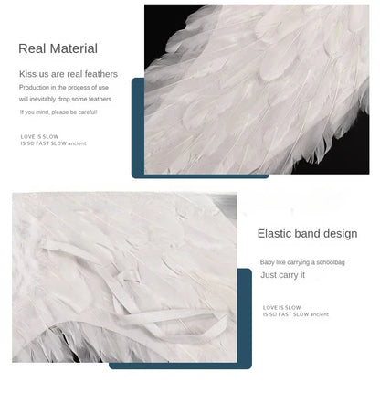 White Angel Feather Wings Festival PartyDecoration Props Scene Decoration Children Adult VictoriasSecret Fashion ShowPerformance
