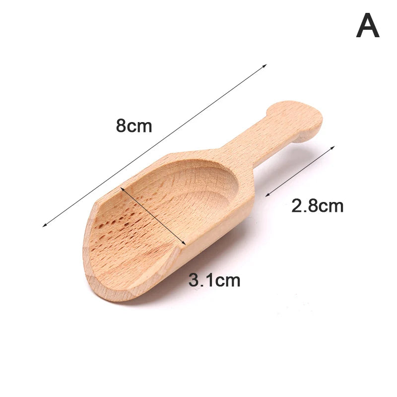 1 Pcs Wooden Mini Tea Coffee Scoops Seasoning Candy Spices Bath Salt Spoons Wooden Spoon Wooden Shovel