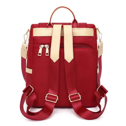 Fashionable women's backpack, adjustable shoulder straps, multiple back styles, zipper closure, polyester lining, suitable for v
