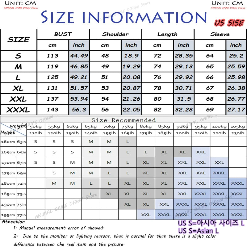 Animal Game Outdoor Hoodies for Men Fleece Ski Jackets Sherpa Lined Climbing Hooded Zipper Jacket Thick Streetwear Cycling Coats