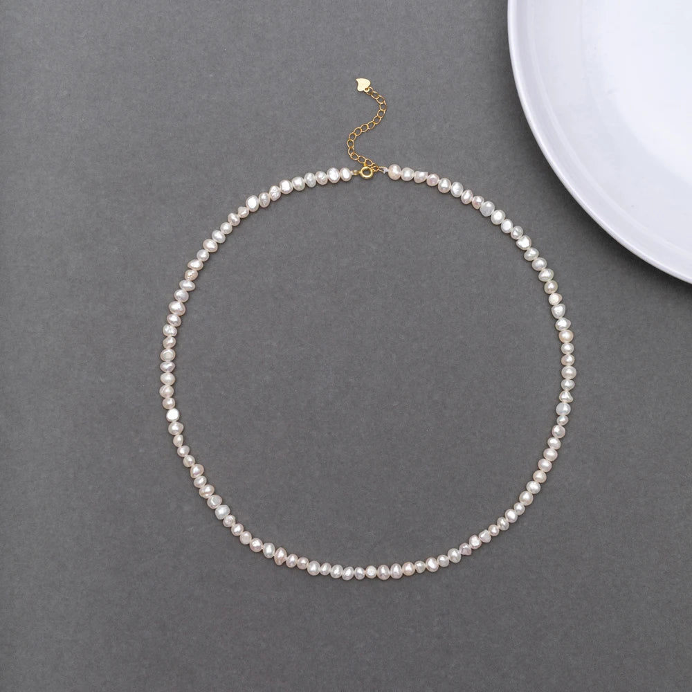 Hengsheng 4-5mm Baroque Freshwater Pearl Necklaces 38cm 45cm 50cm 925sterling Silver Necklaces Jewelry Gift 2025 New Arrivals