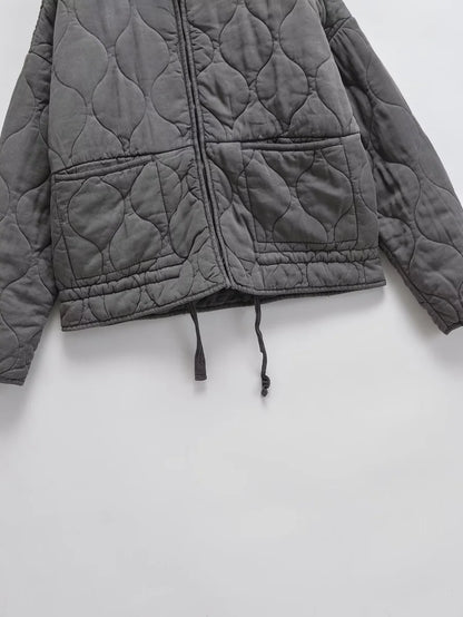 Quilted Cotton Jacket for Women Traf 2024 Winter New Arrival Zw Series Soft Lenzing Fabric Vintage Warm Coat 4088242