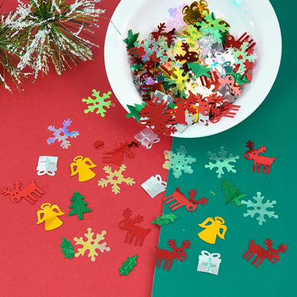 15g/bag Christmas Sequin Confetti Xmas Tree Snowflake Table Confetti 2024 Christmas Party Decoration for Home 2025 New Year Gift