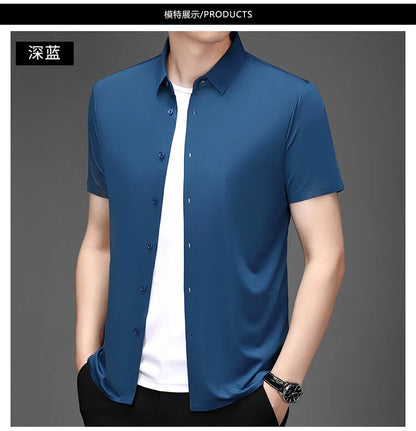 Men’s Ultra Stretch Short Sleeve Shirt – Breathable Business Casual