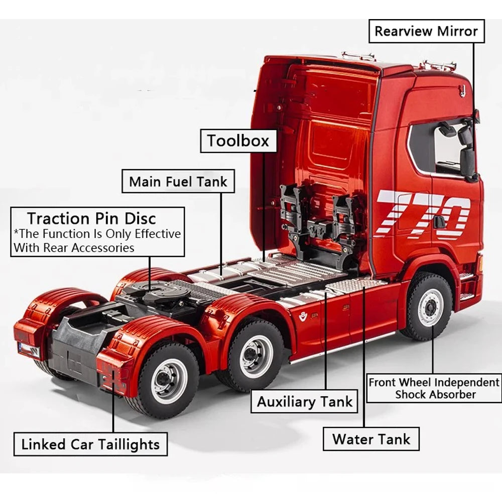 HUINA 770S Rc Truck Trailer Tractor 1/18 1501 Remote Control Car 19 Ch Electric Machine Engineering Cars Radio Controlled Toys