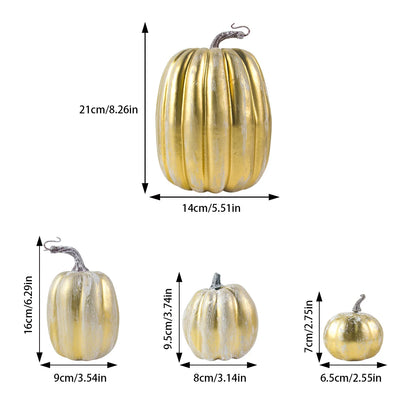 7pcs Halloween Artificial Pumpkins Set Assorted Sizes Fake Simulation Pumpkin Halloween Thanksgiving Fall Harvest Home Decoation