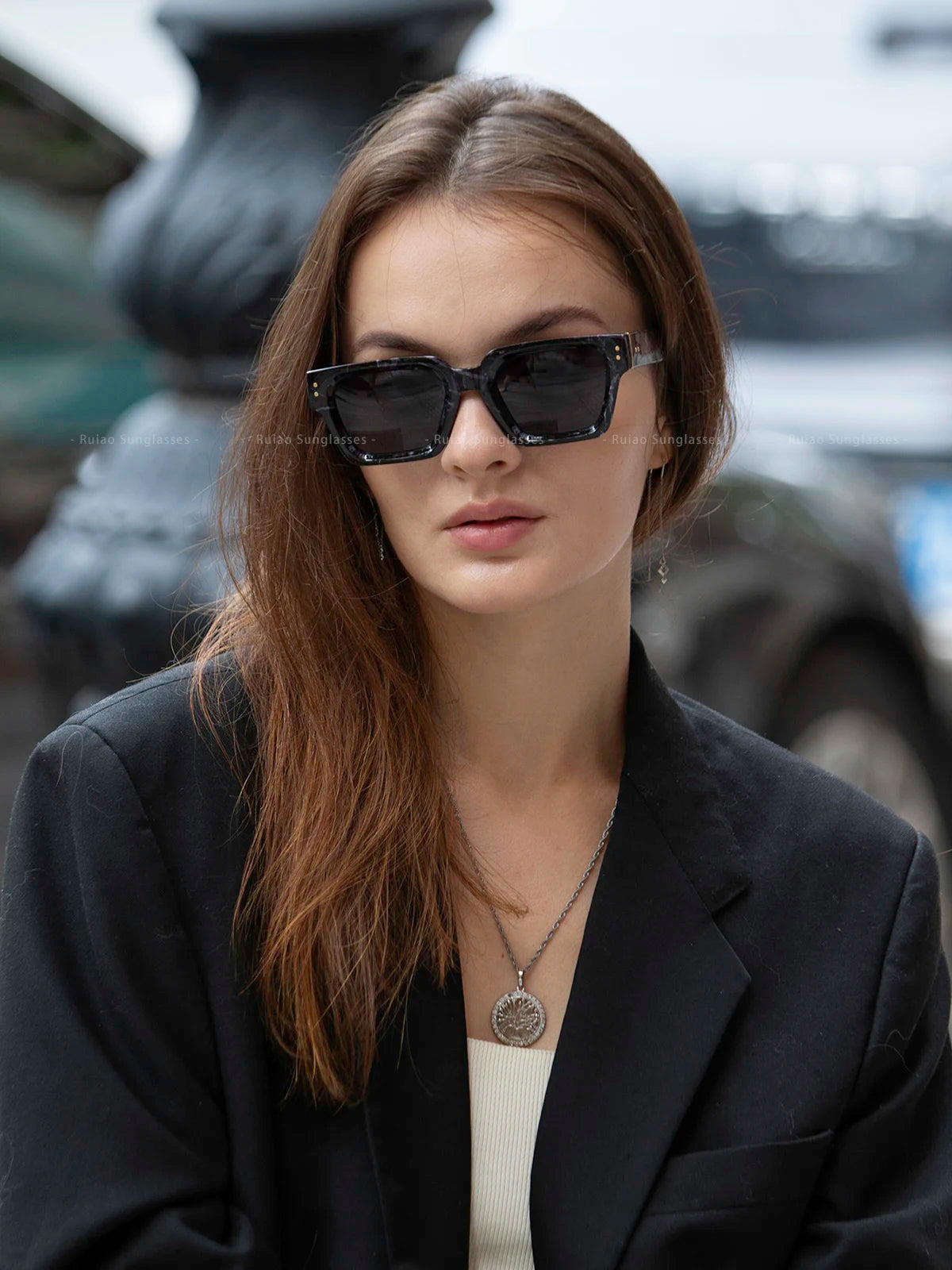 Ruiao 2025 Whole Luxury Premium Shades Designer Black Brand Sunglasses Mens Square Sun Glasses For Women