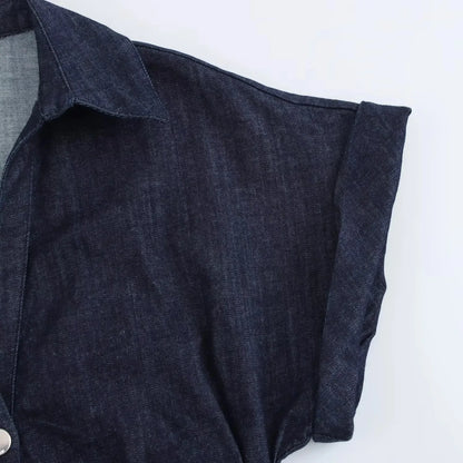 Women’s Denim Midi Dress – Casual A-Line Summer Look