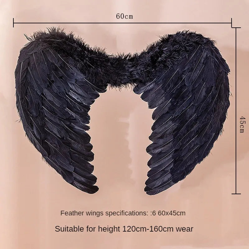 White Angel Feather Wings Festival PartyDecoration Props Scene Decoration Children Adult VictoriasSecret Fashion ShowPerformance