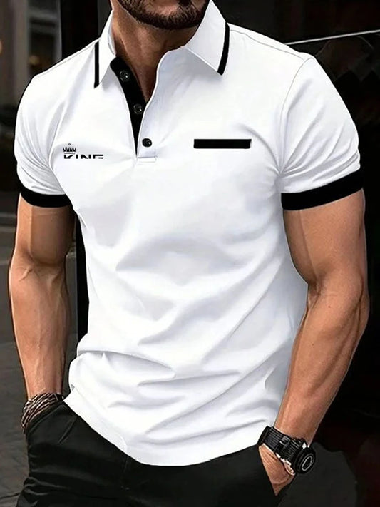 Men's Polo Shirt Golf Shirt Casual Sports Lapel Short Sleeve Fashion Basic Color Block Patchwork Summer Regular Fit Polo Shirt