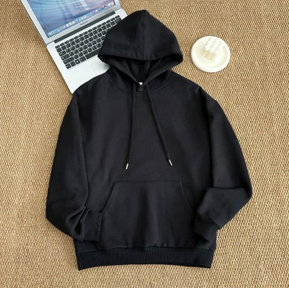 2025 unisex hooded sweatshirt men's solid color sweatshirt men's and women's long sleeved plug-in pocket pulloverolid Women Warm