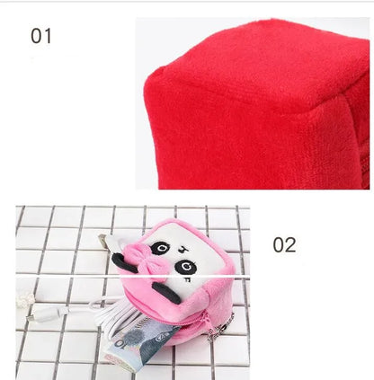 Animal Shape Plush Coin purse Headphone Bag Zipper Money Duck Women Coin Wallet Bag Kawai Card Key Money Coin Purse Bags Gift