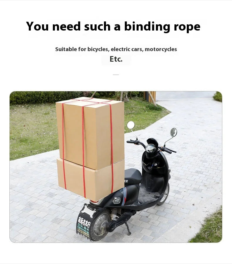 NewElastic Binding Tape Binding Tape Hook Elastic Rope Rubber Band Motorcycle Rear Shelf Bicycle Car Transportation Luggage Rope