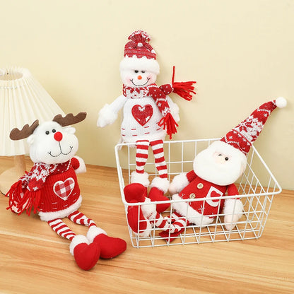 Christmas Dolls Santa Claus Snowman Elk Long Legs Doll Merry Christmas Decoration For Home Xmas Gift Happy New Year 2025 Navidad
