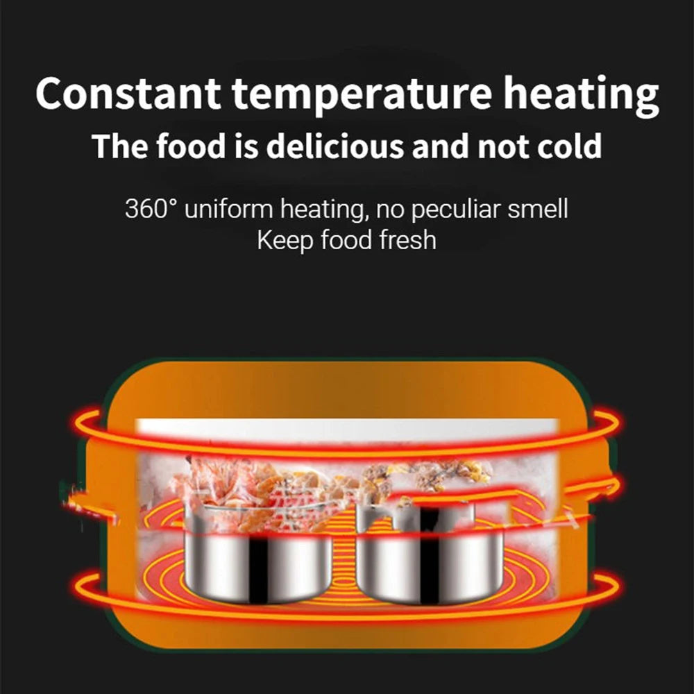 Portable USB Rechargeable Electric Lunch Box – Fast Heating & Leakproof Food Warmer
