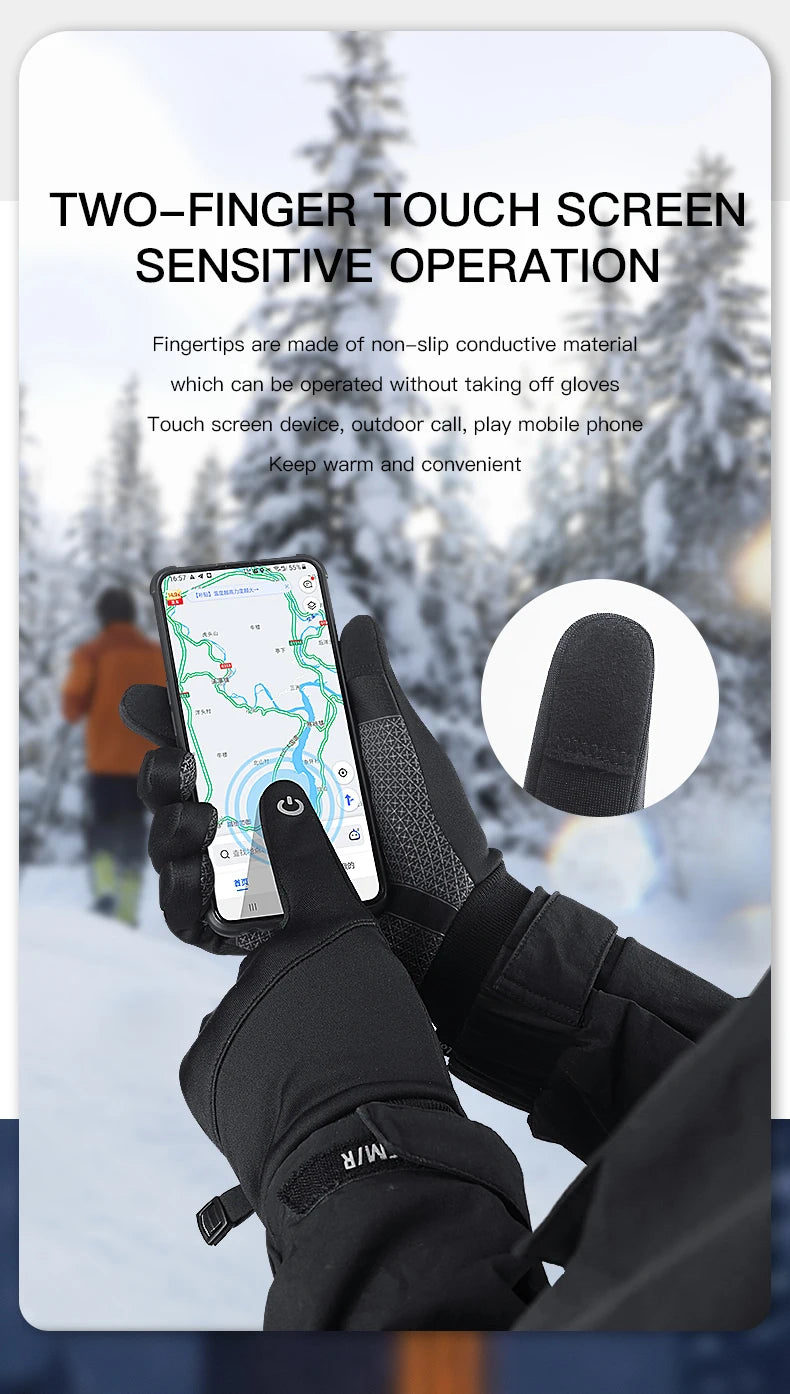 Outdoor Winter Cycling Gloves Touch Screen Motorcycle Gloves  Windproof Sports Riding Ski Gloves Waterproof 3M Running Gloves