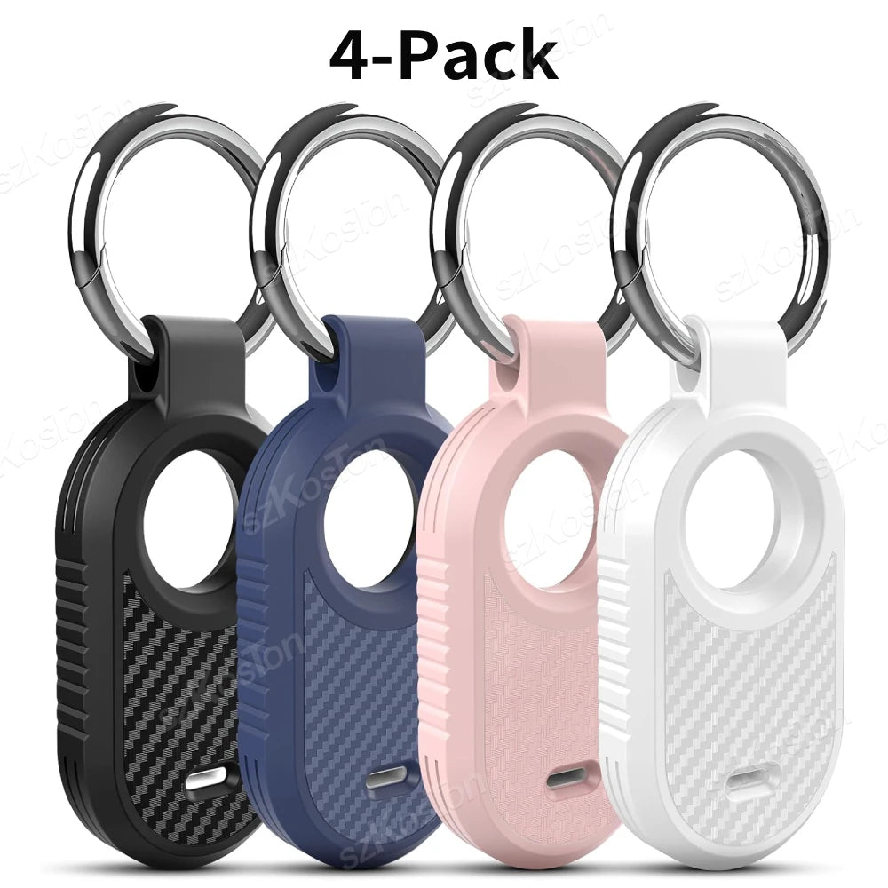 Carbon Fiber Style Case For Samsung Galaxy Smart Tag 2 Locator Anti-lost Backpack Keychain TPU Soft Silicone Protect Back Cover