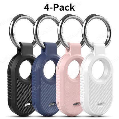 Carbon Fiber Style Case For Samsung Galaxy Smart Tag 2 Locator Anti-lost Backpack Keychain TPU Soft Silicone Protect Back Cover