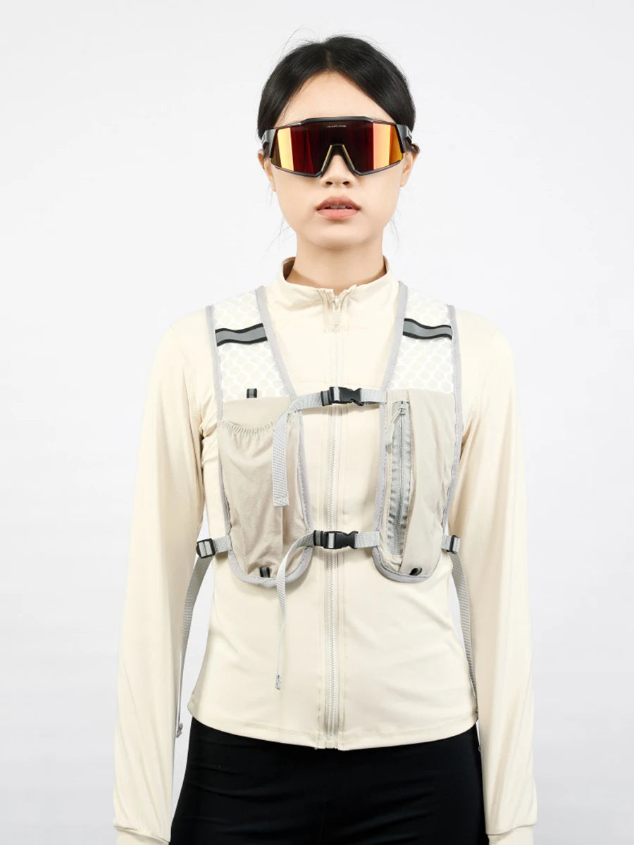 For Biking Running Storage Vest Lightweight Running Vest Reflective Hydration Water Chest Pack With Phone Storage Pocket