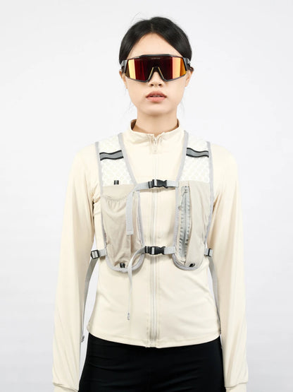 For Biking Running Storage Vest Lightweight Running Vest Reflective Hydration Water Chest Pack With Phone Storage Pocket