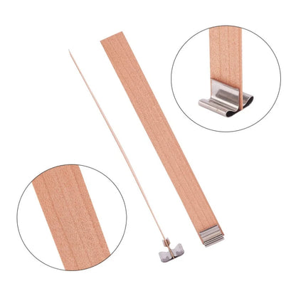 30/50pcs Wooden Candle Wick Set With Clip Base Smokeless Candle Wicks for DIY Paraffin Candle Jar Making Candle Making Supplies