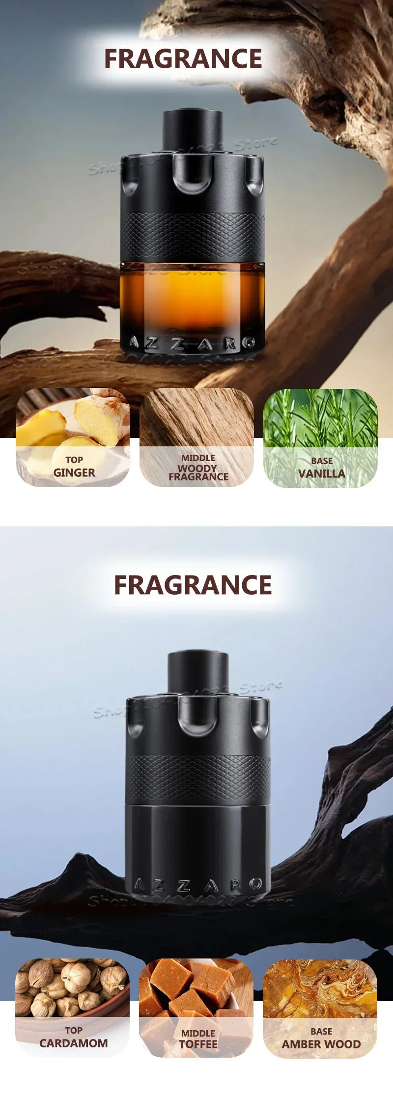 100ml Azzaro The Most Wanted Parfum Intense Men‘s Cologne Spicy & Seductive Fragrance Lasting Wear Luxury Perfume for Men