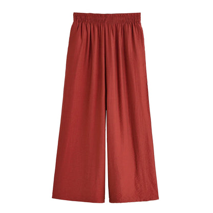 Women’s Summer 2-Piece Set – Loose Shirt & High-Waist Pants