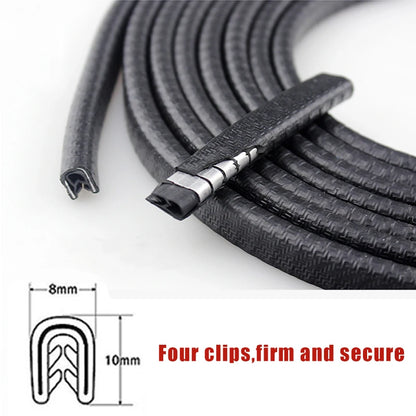 2/3/5M Car Door Anti Collision Strip with Steel Disc Bumper Trim Edge Scratch Protector Strip Sealing Guard Styling Car Decor