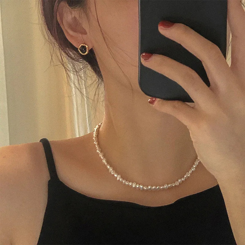 Hengsheng 4-5mm Baroque Freshwater Pearl Necklaces 38cm 45cm 50cm 925sterling Silver Necklaces Jewelry Gift 2025 New Arrivals