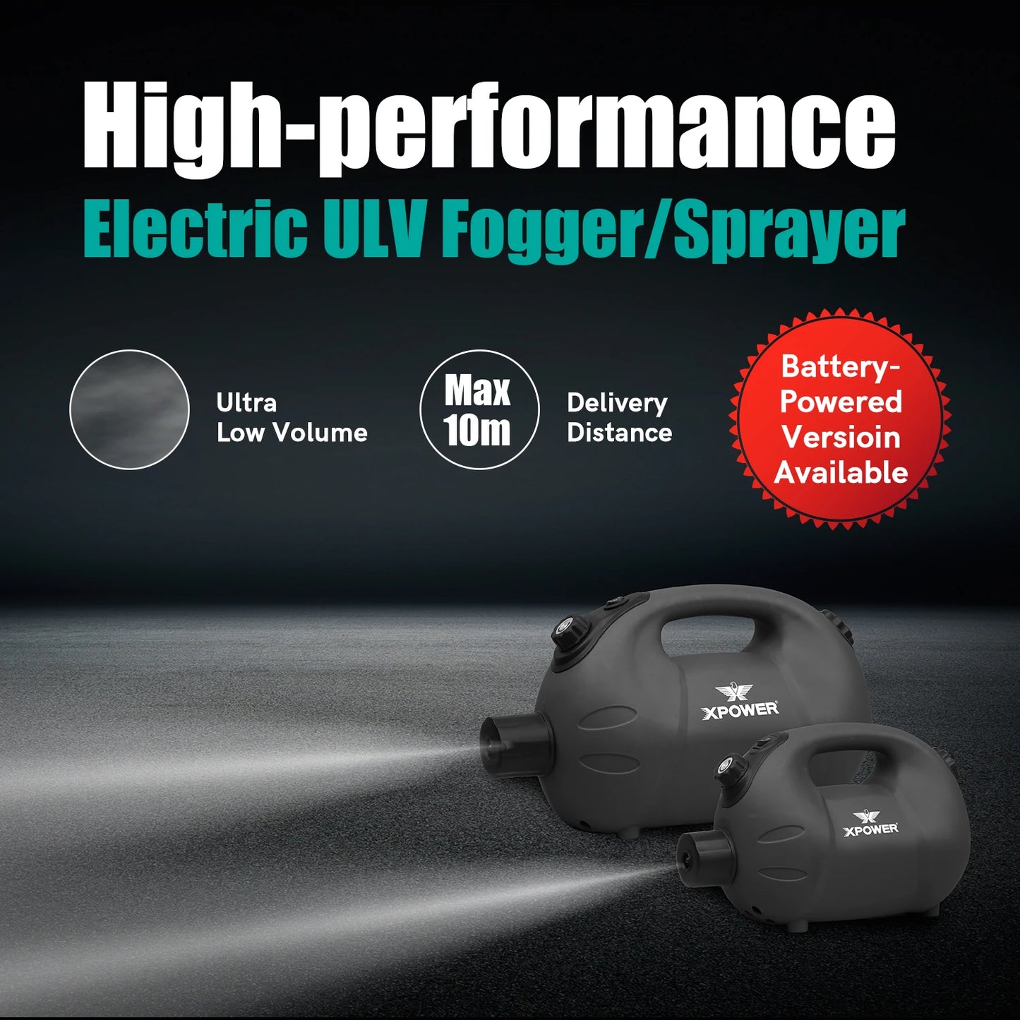 XPOWER Recharge ULV Cold Fogger Operated Electric Cold Automatic Fogger Machine Cordless Orchard Hand Held Eco Sprayer