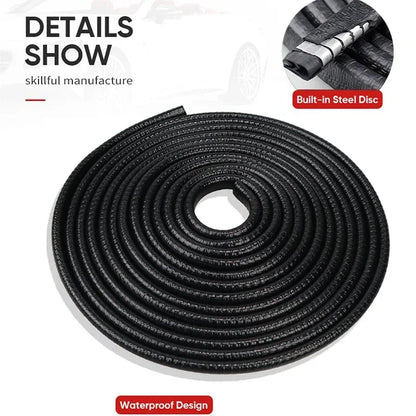 2/3/5M Car Door Anti Collision Strip with Steel Disc Bumper Trim Edge Scratch Protector Strip Sealing Guard Styling Car Decor