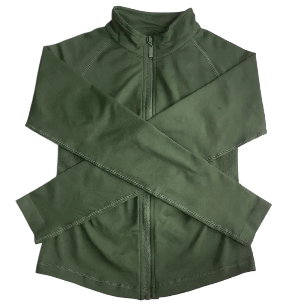 Long Sleeve Sports Jacket Women Zip Yoga Shirts Seamless Fitness Gym Top Sportswear Slim Fit Running Coats Workout Clothes Woman