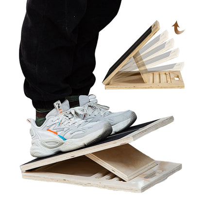Wooden Slant Board Adjustable Incline Board Portable Calf Stretcher Heavy Duty Calf Stretch Board for Knees Ankle Heel Feet Leg