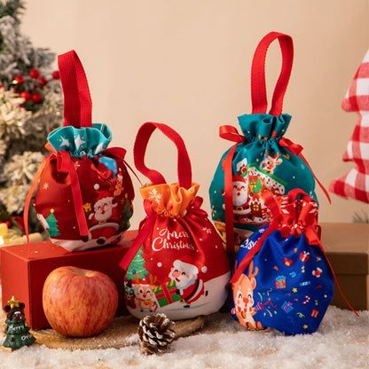 3/510 Pcs Velvet Christmas Hand-held Gift Bag for Christmas Eve Carnival Birthday Party Party Party Fruit Candy Gift Filling Bag