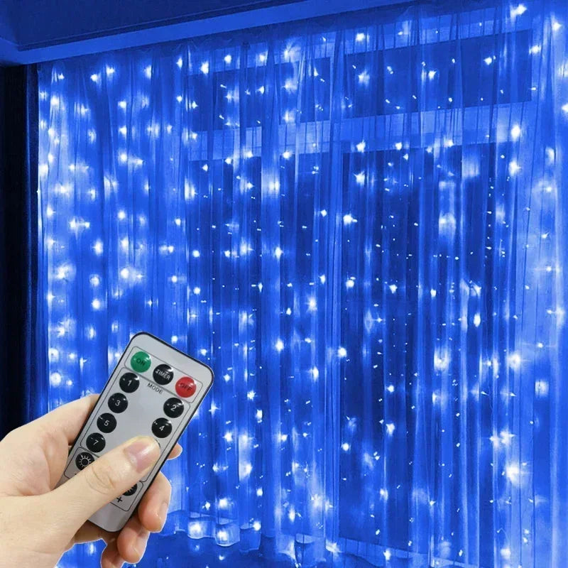 3M/6M LED Curtain Garland Fairy Lights with 8 Modes for New Year 2026 Navidad 2025 Christmas Tree Party Wedding Decoration