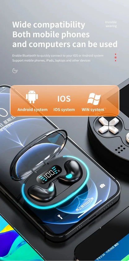 Mini Wireless X55 In-Ear Sleep Bluetooth Earphones TWS Invisible Stereo Headphones with Microphone for HD Calls Headset