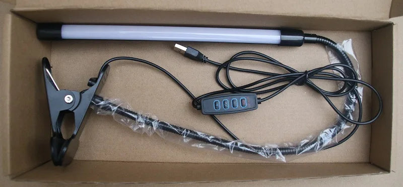 LED clip type desk lamp, student dormitory, bedroom, desktop, bedside reading lamp, eye protection small desk lamp, black