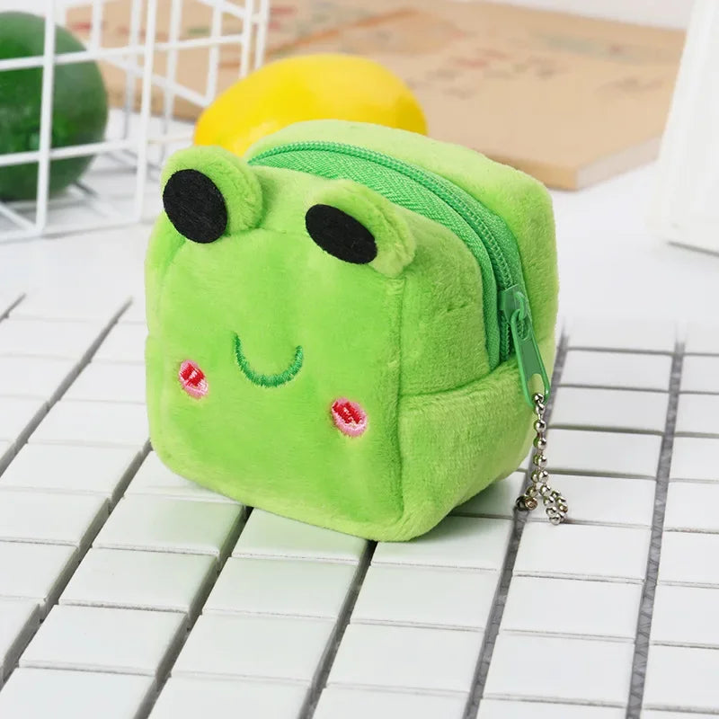 Animal Shape Plush Coin purse Headphone Bag Zipper Money Duck Women Coin Wallet Bag Kawai Card Key Money Coin Purse Bags Gift