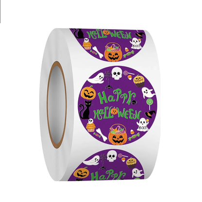 500pcs Cute Halloween Ghost Sticker, 2.5cm White Ghost Label for Envelope Gift Card Candy Bag Party Supplies