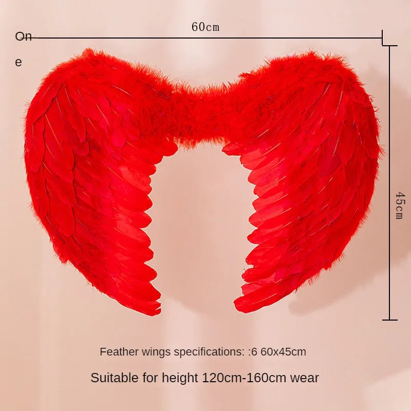 White Angel Feather Wings Festival PartyDecoration Props Scene Decoration Children Adult VictoriasSecret Fashion ShowPerformance