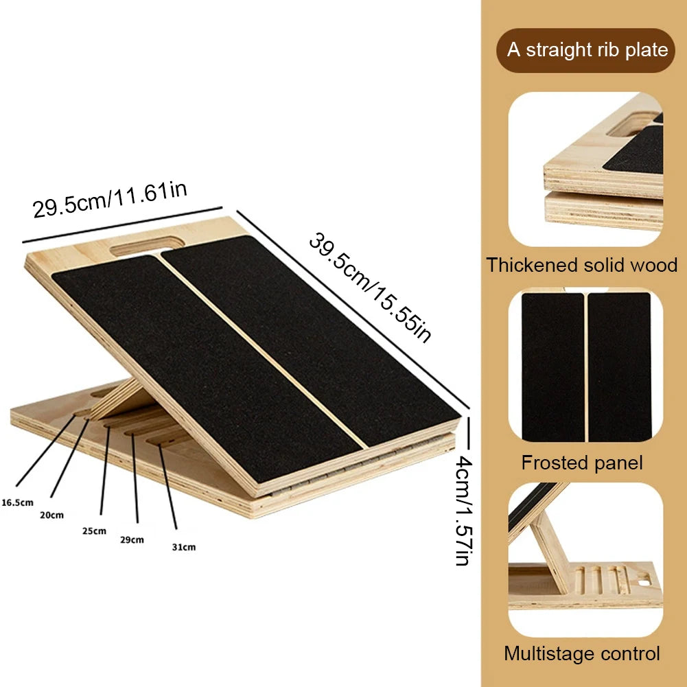 Wooden Slant Board Adjustable Incline Board Portable Calf Stretcher Heavy Duty Calf Stretch Board for Knees Ankle Heel Feet Leg