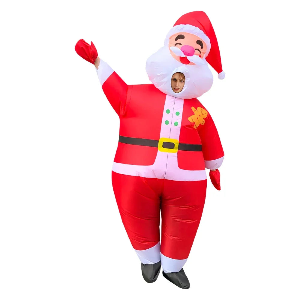 Christmas Inflatable Costume Santa Claus Snowman Gingerbread Tree Adult  Party Masquerade Role Play Holiday Gift